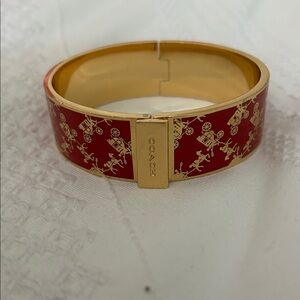 Authentic Signature Coach Hinged Bangle/Bracelet Red